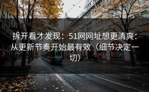 拆开看才发现：51网网址想更清爽：从更新节奏开始最有效（细节决定一切）