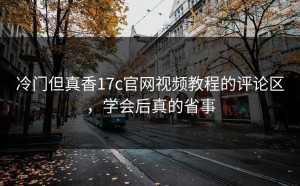 冷门但真香17c官网视频教程的评论区，学会后真的省事
