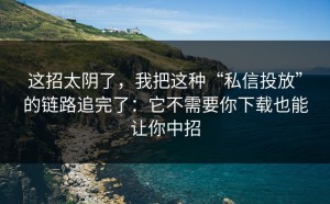 这招太阴了，我把这种“私信投放”的链路追完了：它不需要你下载也能让你中招
