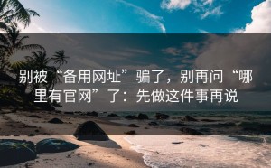 别被“备用网址”骗了，别再问“哪里有官网”了：先做这件事再说