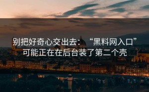 别把好奇心交出去：“黑料网入口”可能正在在后台装了第二个壳
