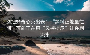别把好奇心交出去：“黑料正能量往期”可能正在用“风控提示”让你刷流水
