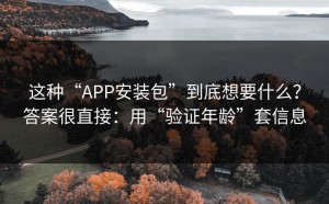 这种“APP安装包”到底想要什么？答案很直接：用“验证年龄”套信息